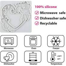 - Molde de silicona para fondant con forma de corazn, para decoracin de pasteles, cupcakes, caramelos, polmero, arcilla, gomas, juego de 4 unidades - Estilo D - Ver 3