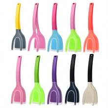 1 pieza Utensilio de cocina de silicona antideslizante 2 en 1, puede saltear o sujetar alimentos, un gran ayudante para la cocina. Herramientas de cocina disponibles en múltiples colores, adecuado para uso en el hogar, la cocina y el camping, no daña los utensilios de cocina - Multicolor - Ver 2