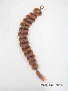 1pc Fashion Synthetic Ponytail With Elastic Hair Tie Golden/Brown Braiding Ponytail Hair Extensions Hair Accessories For Kids, Halloween - Multicolor - View 3