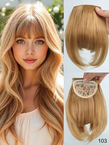 Synthetic Mixed Blonde Ponytail Extension With Sideburns & Thick Bangs, Wedding Daily Fake Hair Bun For Women Girls Party Cosplay Accessories - Multicolor - View 21