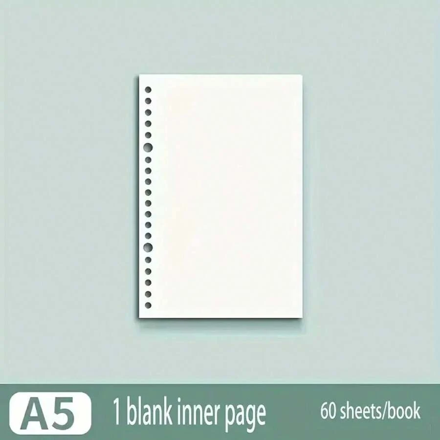 Recambios de hojas para cuaderno de oficina, 60 hojas, tamaño A4/B5/A5, cuadrícula en blanco, matriz de puntos, papel de escritura rayado, paquete de recambios para oficina y estudio. - Gris - Ver 1