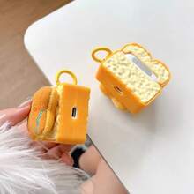 1 pieza Funda de auriculares de pan tostado exquisita y linda, compatible con Apple Pro 3, diseño de pan tostado altamente reconocible, cobertura completa anti-caída y anti-arañazos - Multicolor - Ver 5
