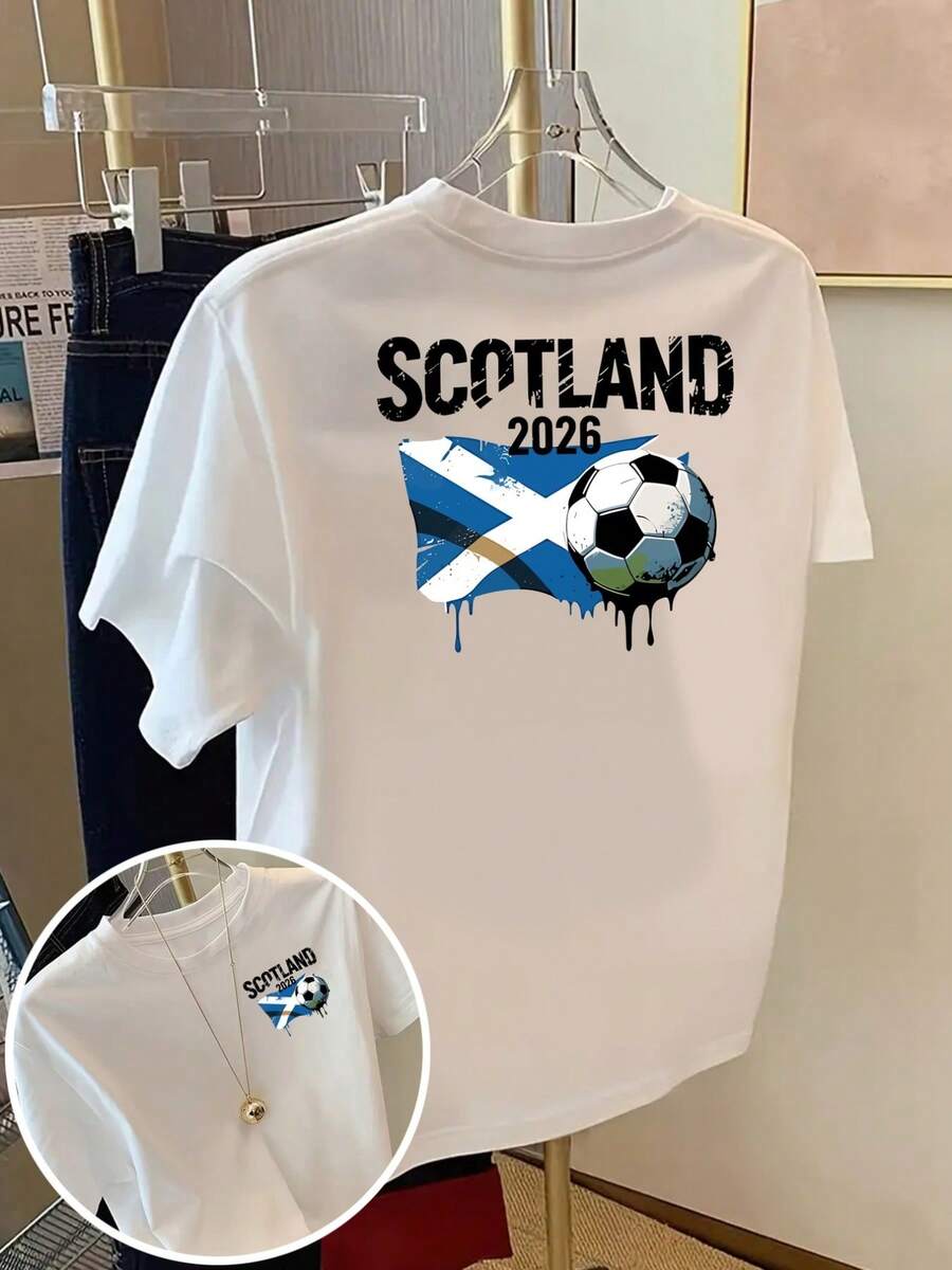 Short-Sleeved T-Shirt - Scotland, 2026 Spring-Summer Fashion Printed T-Shirt For Women, Your Best Option! - 白色 - 查看 1