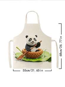 1 pieza, Delantal de poliéster con estampado de gatitos, pandas y hámsters lindos, perfecto para cocinar, hornear y jardinería – ideal para usar en la cocina y el comedor. - Multicolor - Ver 15