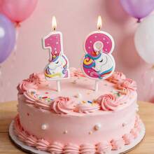 HIBIRTH 1pc Cartoon Unicorn Pink Number Candle Cake Decoration Creative 0-9 Candles Birthday Party Celebration Baking Topper - View 7