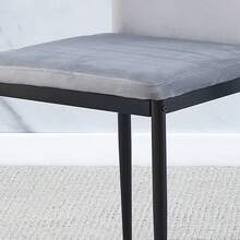 Set Of 2 Stainless Steel Leg Upholstered Dining Chairs - Grey - View 6
