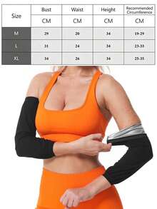 1 Pair Women Sauna Arm Shaper, Sweat Arm Sleeves For Yoga & Fitness, Compression Sweat Arm Support Set - Multicolor - View 8