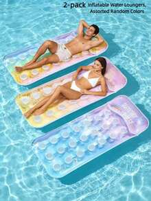 1 pieza Flotador inflable de piscina de verano, material de PVC, patrón de cielo estrellado con lentejuelas hueco, cama flotante inflable, balsa de piscina inflable, adecuado para fiesta de piscina de vacaciones, bomba de aire aleatoria incluida - Cama flotante en cueva de cielo estrellado - Ver 24