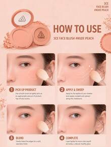 3CE Classic Solid Color Blush #Nude Beige, 3g Sample/5.5g Full Size, Easy To Blend, No Flying Powder, Natural Peach Beige, Layerable, Suitable For Yellow And White Skin Tones - Classic Single Color Blush Series #Nude Beige - View 12