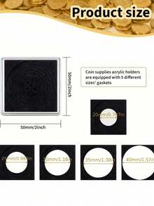 1/3/5/10/20/30/50pcs Coin Collection Box Set - Transparent Coin Capsules, Round Plastic Coin Boxes, Coin Collection Storage Box Supplies, Commemorative Coin Protection Boxes, Mother's Day, Transparent Round Plastic Coin Boxes With Storage Box, Adjustable Coin Protection Boxes, Commemorative Coin Protection Boxes, Collectible Coins, Round Boxes - Multicolor - View 5