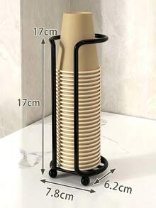 Minimalist Paper Cup Holder, Front Opening For Easy Access, Desktop Coffee & Tea Cup Storage Rack, Cup Organizer, Suitable For Coffee Bar, Office Desk, Office, Home Kitchen Decor, Dining Table Accessories, Kitchen Gadgets, Back To School - A - View 11