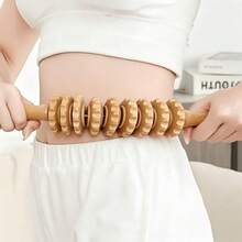 Curved Wood Therapy Massage Roller Tools,Lymphatic Drainage, Cellulite Massage & Wooden Muscle Roller Stick For Waist And Thigh, Stomach Rolling Massager Tool - Multicolor - View 3
