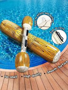 1/2 Pair Inflatable Water Bumper Balls With Wood Grain Pattern, Adult Floating Raft Inflatable Game Sticks For Interactive Play - Multicolor - View 7