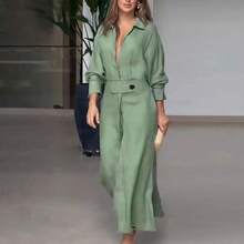 Timeless Draped Maxi Dress - Refined Silhouette & Flowy Texture - 綠色 - 查看 2