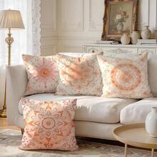 4pcs/1pc Bohemian Mandala Pattern Pillow Covers Without Inserts, Single-Sided Printed Pillow Covers, Suitable For Living Room Bedroom Home Decor, All Seasons Pillow Covers - Multicolor - View 2