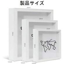 チケットボックス シャドウボックス 思い出 フレーム チケット 収納 立体額 木製 2WAY 壁掛け/卓上 写真 ドライフラワー 記念品 飾り - ホワイト15*15cm - チェックする 2