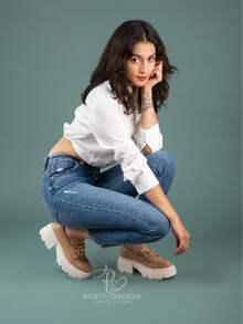 Women Loafers Shoes - 駝色 - 查看 7