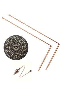99.9% Copper Dowsing Rods Kit With 1 Copper Pendulums - Divination Rods With Box, Ghost Hunting, Water Divination, Spirit Hunting, Find Energy Or Hidden Objects - Cylinder +  + Wooden Disc - View 11