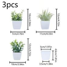 3件套仿真多肉植物迷你盆栽套装，绿色和粉色仿真微型植物，适用于花园、书桌、房间、窗台、办公室装饰、婚礼布置、家居装饰 - 彩色 - 查看 21