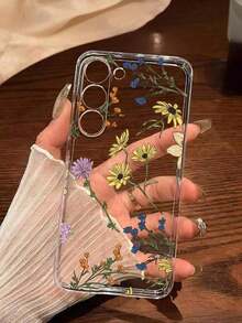 1 Piece Soft Phone Case With Artistic Floral Pattern, Compatible With Huawei Honor, Compatible With Redmi, Compatible With Galaxy A04e/12/A13/A14/A34/A50/A52/A53/A54/S21/S22/S23/S24/S25/S25Ultra/S25FE/S26/S26 PLUS/S26 ULTRA/S26 EDGE, 6A/7A/8A, 12T/13T/15T/15T Pro, International Version, Not The Domestic Version - 透明 12 - 查看 1