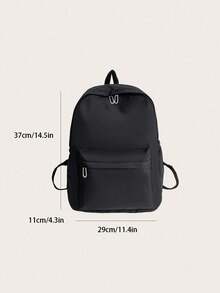 Ransel Kustom, Musim Kembali ke Sekolah, Resleting Nilon, Warna Polos Kasual, Dapat Dicetak Huruf Nama, Perlengkapan Hadiah Natal, Musim Kembali ke Sekolah 2026 - MultiWarna - View 5