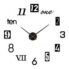 3D DIY Wall Clock, Luminous Black Acrylic Wall Clock Sticker, Battery Powered Wall Clock Decor, Suitable For Living Room & Bedroom - Black - View 16