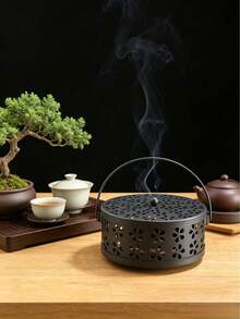 金屬蚊香架/香爐托盤，復古優雅花卉圖案，附籃子，防蚊架/居家香爐，阻燃耐熱蚊香架，適用於廚房/臥室/地下室/閣樓室內區域及戶外花園與森林。院子蚊香爐，檀香灰盤，夏季防蚊工具配件（不含蚊香），蚊蟲與害蟲驅除工具 - 彩色 - 查看 11