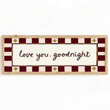 1pc Frameless "Love You, Goodnight!" Plaid Star Banner Canvas Wall Art - Hallway Door Decor, Apartment, Living Room, Dorm Room Fantasy Bedtime Quote Print, Modern Home Decor, Bedroom Room Decoration, Wall Print, Best Gift Choice - Cartoon - View 3