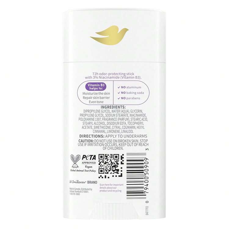 Dove VitaminCare+ Aluminum Free Deodorant Stick For 72H Odor Protection & Shea Breathable Deodorant For Women 2.6 Oz-Father's Day NAPI - 薰衣草+洋甘菊 - 查看 3
