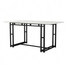 120x70cm Black Dining Table With 4 Chairs Set, Modern Kitchen Dining Table Set, Dark Green Velvet Dining Chairs, Black Iron Leg Table - 墨綠色 - 查看 7
