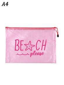防水時尚海灘包，印有「Beach Please」海星圖案，大容量透明化妝包配尼龍拉鍊 - 輕量、春/夏防曬收納，適合游泳、海灘、潛水和夏季度假，學生返校，適合朋友、家人、閨蜜、同學。生日、節日、派對、婚禮（伴娘）、教師節、郵輪必備、畢業、暑假、返校、開學的理想禮物和紀念品 - 彩色 - 查看 13