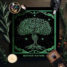 1PC Tarot Altar Cloth With Life Of Tree Design Witchy Cloth Suitable For Tarot Readings Moon Phase Ceremonies Meditation Spaces Practices Elegant Mandala Altar Cloth With Vintage Floral Table Cloth Astrology Oracle Mat Tarot Tablecloth Boho Playmat - Multicolor - View 3