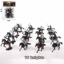 Modelo de juguete de soldado guerrero medieval, caballero de caballería, hombres militares del antiguo Imperio Romano, para niños, batalla de lucha, juego de mesa de - Multicolor - Ver 14