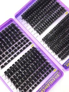 32 Rows 8-18MM C/D Curl Eyelash Book 30D-200D Cartoon Style Eyelash Clusters 0.07 Thickness Pointed Single Eyelash Clusters Suitable For Beginners Single Eyelash Strip Reusable Suitable For Party And Daily DIY - 查看 6