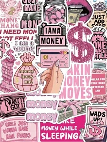 50張金錢貼紙 時尚個性化創意DIY精美裝飾貼紙 適用於剪貼簿、筆電、行李箱、吉他、水杯、手機殼 熱門貼紙 剪貼簿用品 文具 - 多色的 - 查看 9