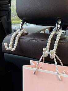 2pcs Car Seat Backrest Hooks, Car Interior Pearl Storage Hooks, Suitable For Rear Seats - A - View 8