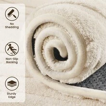 Sour Lemon Rugs Living Room Extra Large 200x300cm,2D Wave-Shaped Pattern Area Rugs For Bedroom, Modern Annualrings Area Rugs,Machine Washable Carpet Anti Slip Short Pile Rug,Best For Dorms, Bedroom, Living Room - Milky White - View 3