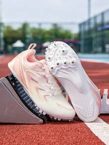 Professional Racing Track Spikes, Suitable For Middle School Physical Fitness Test And Daily Training, PTPU Wear-Resistant Outsole With Replaceable Steel Spikes, Suitable For Synthetic Tracks; Lightweight Mesh Upper Breathable And Dry, Cushioning Structure Absorbs Landing Impact, Versatile For Sprinting, Long Jump, Hurdles, Preferred Choice For Student Athletes Training. - White Powder 5755 - View 7