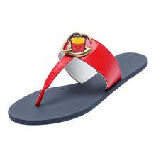 Sandalias Mujer Dedal Rojo con Decoración de Papas Fritas, Chanclas Cómodas de Suela Antideslizante para Playa y Uso Diario, Zapatillas Casual de Moda Verano - Ventilador Si (Rojo) - Ver 6