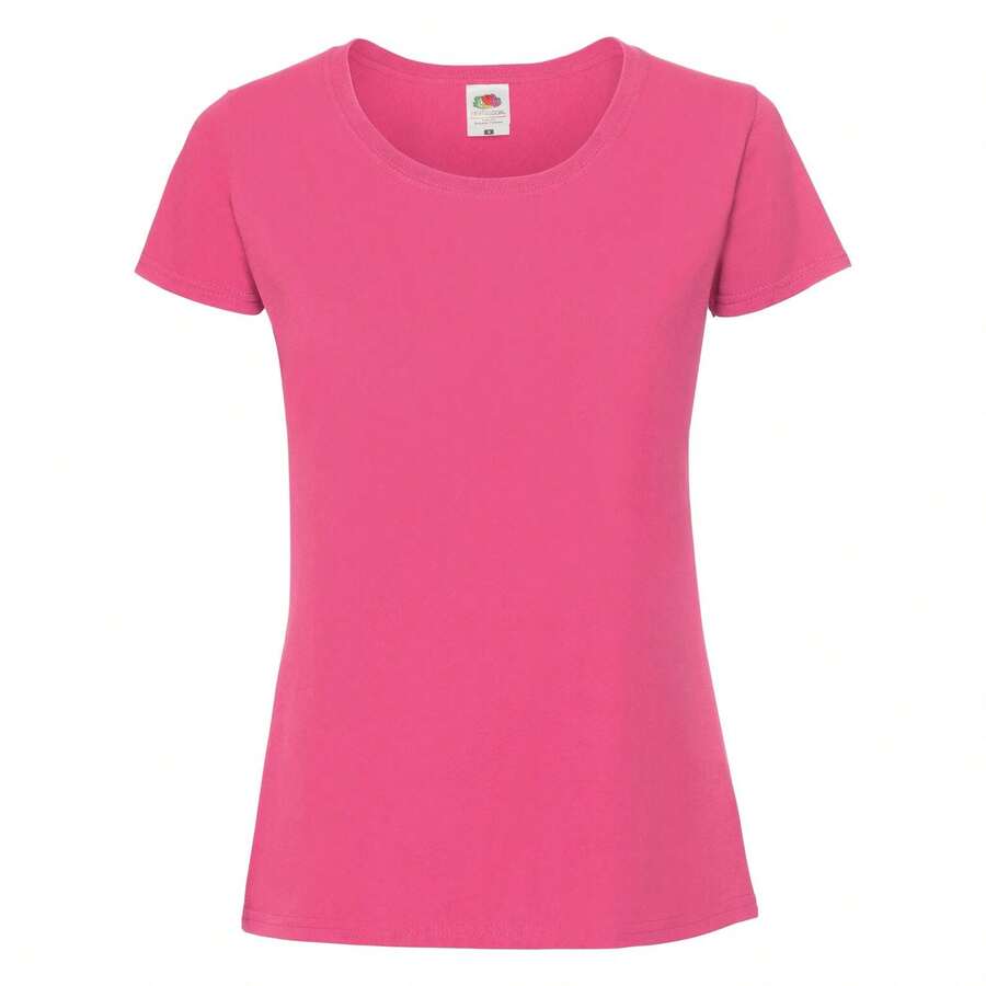 Fruit Of The Loom Womens/Ladies Fit Ringspun Premium Tshirt - Fuchsia - View 1
