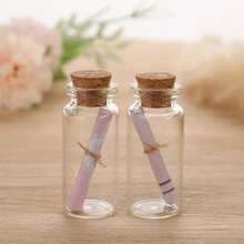 10/20/30/50pcs Mini Transparent Glass Jars, 0.34oz (Approx. 10ml) Capacity With Cork Stopper - Suitable For DIY Crafts, Wedding Decor And Party Favors | Hand Wash Only, Oval Transparent Bottle, Decorative Bottle - A - View 7