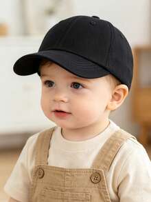 1PC Baby Black Outdoor Sun Protection Adjustable Baseball Cap - Black - View 2