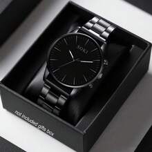 SOKI SOKI Men's Watch, Sporty Fashion Round Dial Quartz Watch, Suitable For Daily Wear, Birthday Gift, Party, Holiday Gathering, Ideal Gift For Yourself Or Friends. Gift Box Not Included. - Black - View 8