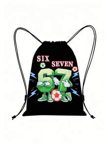 67 Six Seven Sports Backpack - Digital Print Pattern Sports Drawstring Backpack. Random Print Casual Daily Use Bag, Fashion Pattern Design, Lightweight And Large Capacity. Perfect For Fitness, Travel And Office Use, Ideal Gift For Men, Fathers And Friends. - Multicolor - View 13