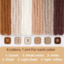 [Value Pack 6pcs/12pcs] Coral Fleece Tube Yarn Animal, Thickened Large Size Plush Tube Yarn Handmade Brown 39.37 Inches Extra Large Coral Fleece Chenille Rod Large Size Tube Yarn, Suitable For DIY Projects, Home Holiday Decorations, Handmade Tutorials - Multicolor - View 4