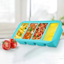 Silicone Freezer Tray With Lids FoodMold Large Storage For Sauce Leftovers Reusable Kitchen Gadget - Black-4 Grid - View 7