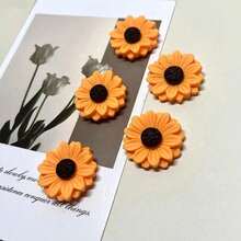 5/10/15 pièces Aimants de réfrigérateur tournesol, autocollants de réfrigérateur en résine vive, décoration essentielle de la cuisine et de la maison, décoration de chambre et accessoires de bureau, tableau blanc, aimants de réfrigérateur floraux - jaune - Voir 5
