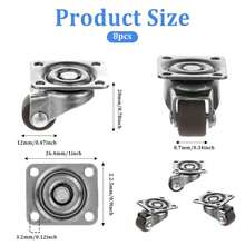 0.5 Inch Small Caster Wheels, 360 Degree Swivel Casters Set, Caster Wheels With Base Ball Bearing For Small Furniture, Kitchen Appliances, Mop Bucket, No Noise(3/6/9 Pcs) - One Size - View 2