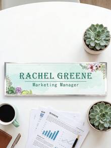 1pc Customized Floral Acrylic Desk Name Plate, Personalized Engraved Office Nameplate, Employee Name Tag, Retirement Gift, Reception Desk Nameplate, Teacher Appreciation Gift, New Hire Gift, Administrative Office Desk Decor, Promotion Appreciation Desk Nameplate - Multicolor - View 14