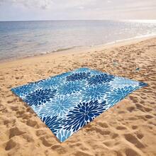 1pc Oversized Minimalist Floral Sand-Proof Quick-Dry Beach Towel Mat, Suitable For 1-3 Adults - Lightweight, Durable Polyester Fabric - Perfect For Travel, Camping, Hiking And Leisure Beach Time, Beach Mat, Picnic Mat, Campsite Cover - Multicolor - View 10